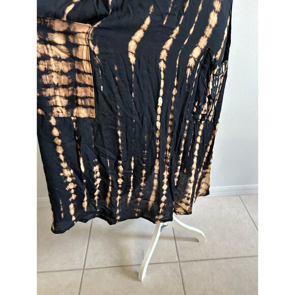 Tie Dye Tank Dress Hippie Festival Swim Coverup Island Planet Pocket Earth Tones - Picture 7 of 8